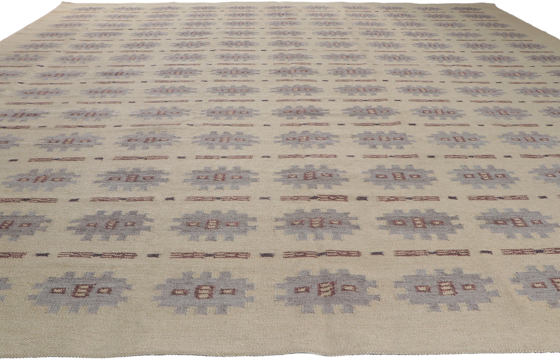 14 x 15 Scandinavian Modern Swedish Inspired Kilim Rug 30791