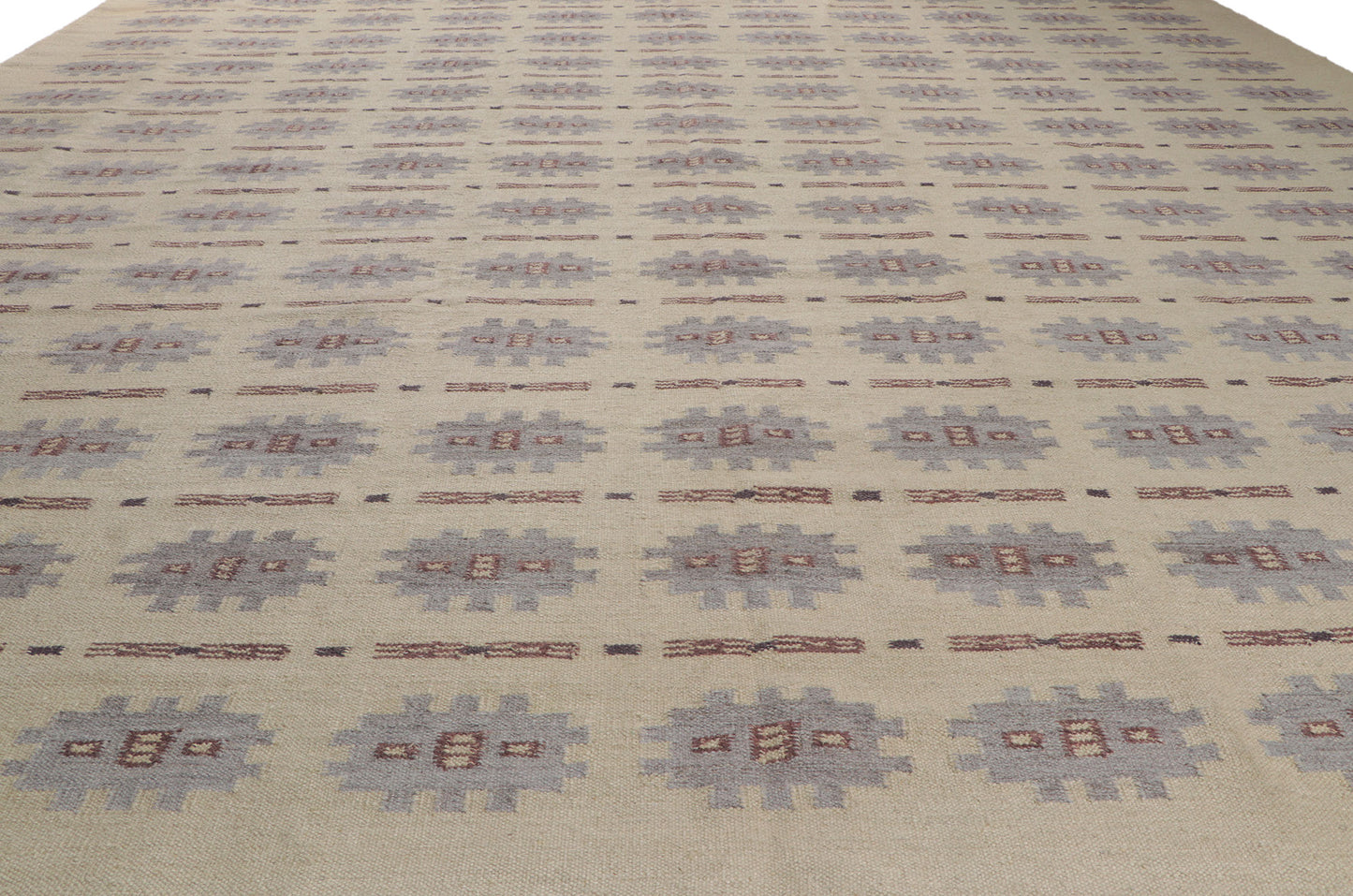 14 x 15 Scandinavian Modern Swedish Inspired Kilim Rug 30791