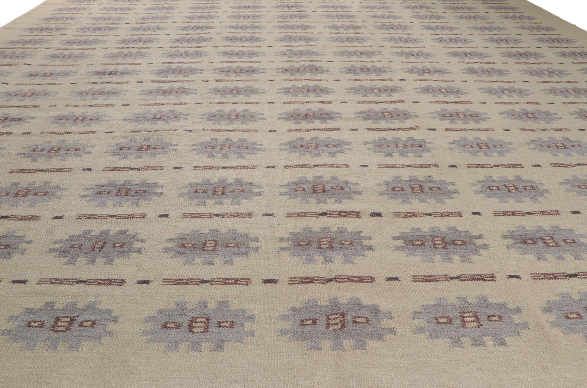 14 x 15 Scandinavian Modern Swedish Inspired Kilim Rug 30791