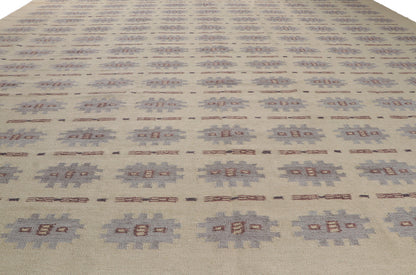 14 x 15 Scandinavian Modern Swedish Inspired Kilim Rug 30791