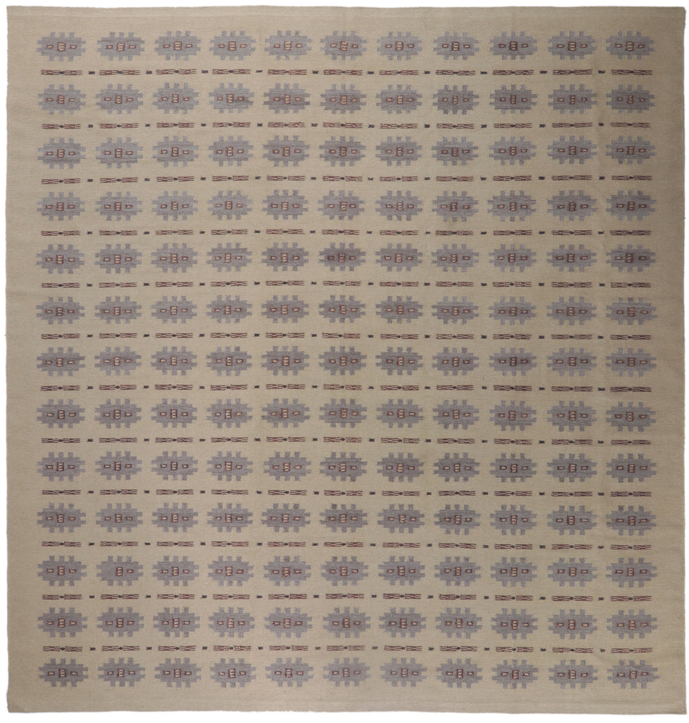 14 x 15 Scandinavian Modern Swedish Inspired Kilim Rug 30791