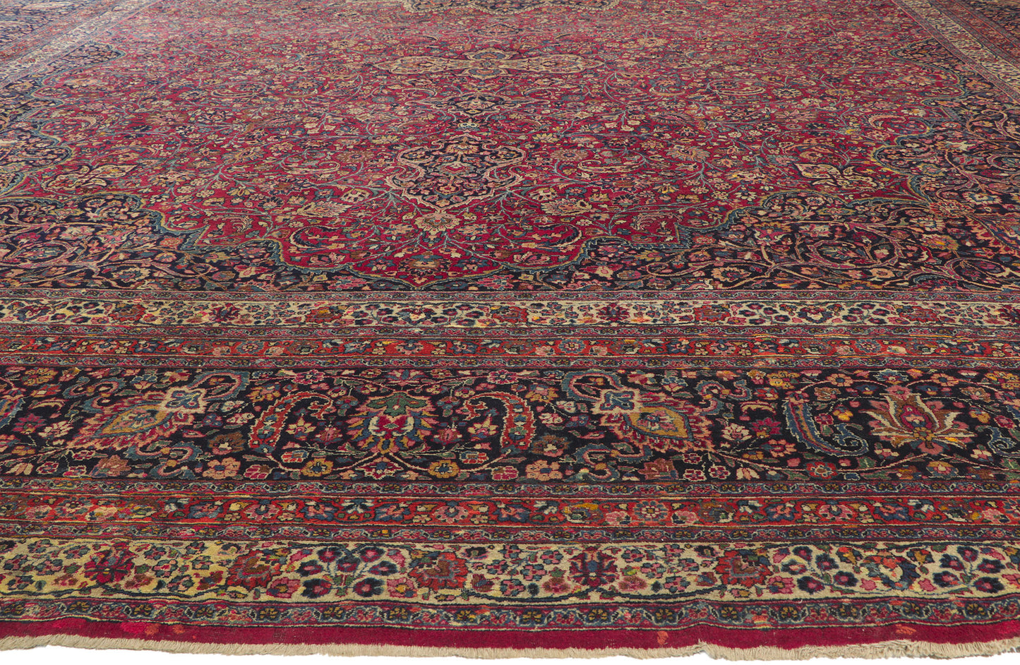 14 x 25 Antique Persian Mashhad Rug 78415