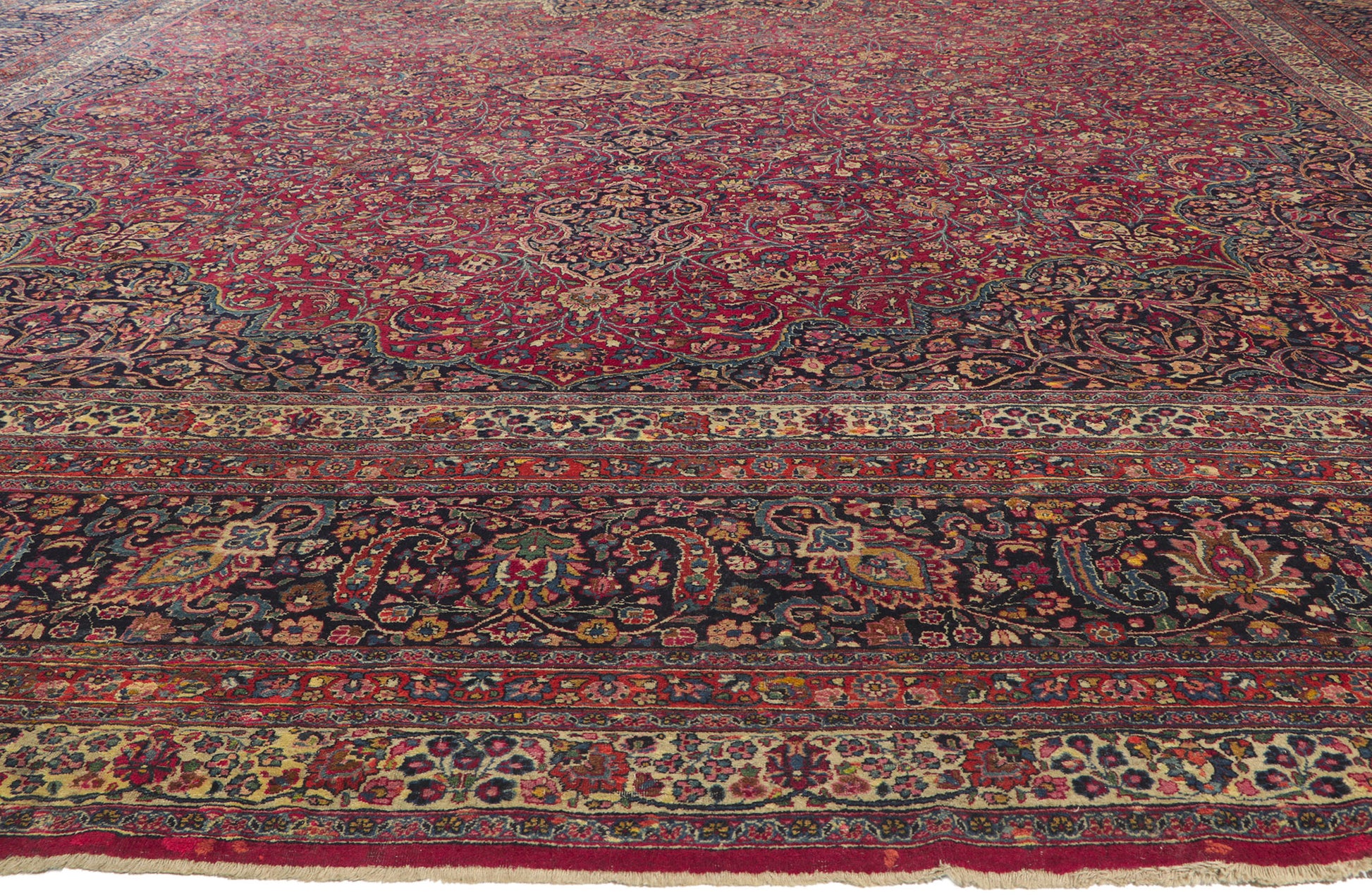 14 x 25 Antique Persian Mashhad Rug 78415