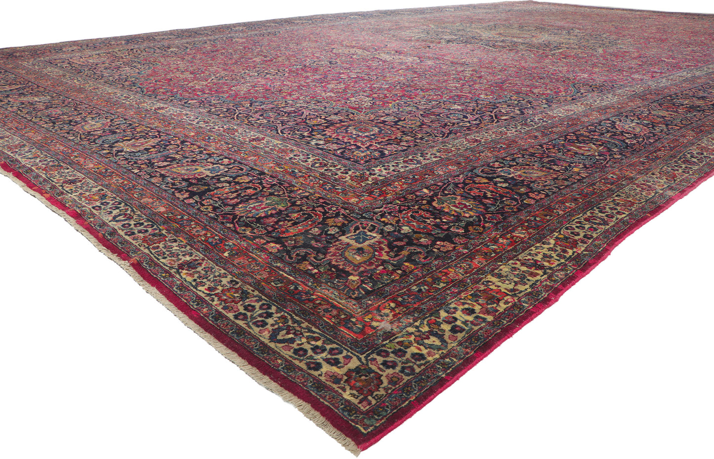 14 x 25 Antique Persian Mashhad Rug 78415