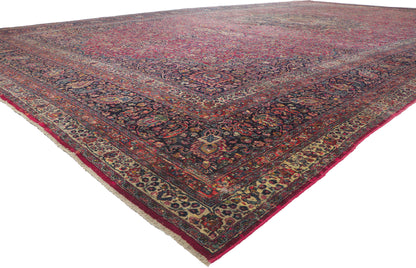 14 x 25 Antique Persian Mashhad Rug 78415