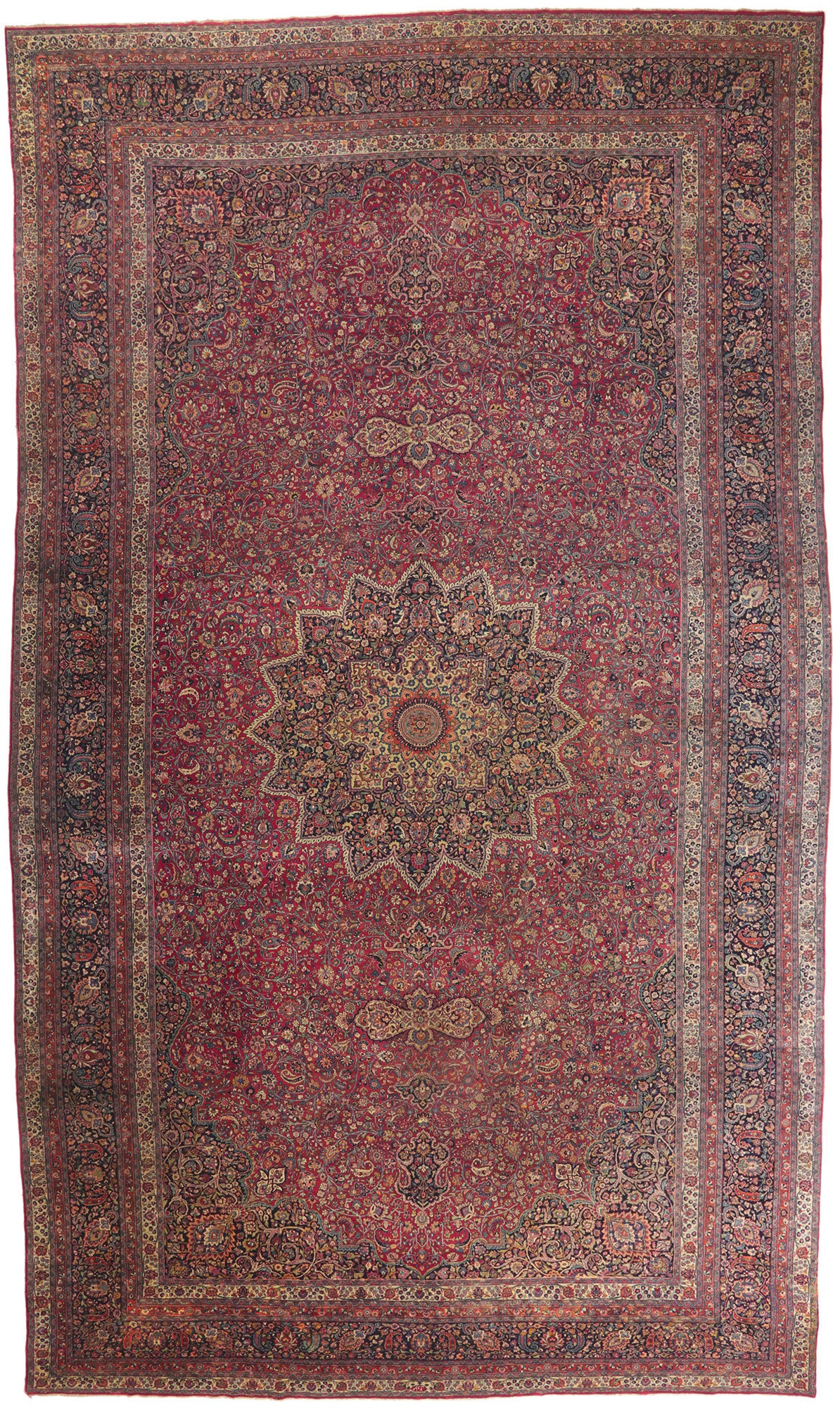 14 x 25 Antique Persian Mashhad Rug 78415