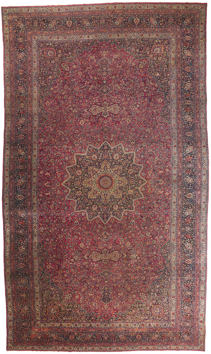 14 x 25 Antique Persian Mashhad Rug 78415