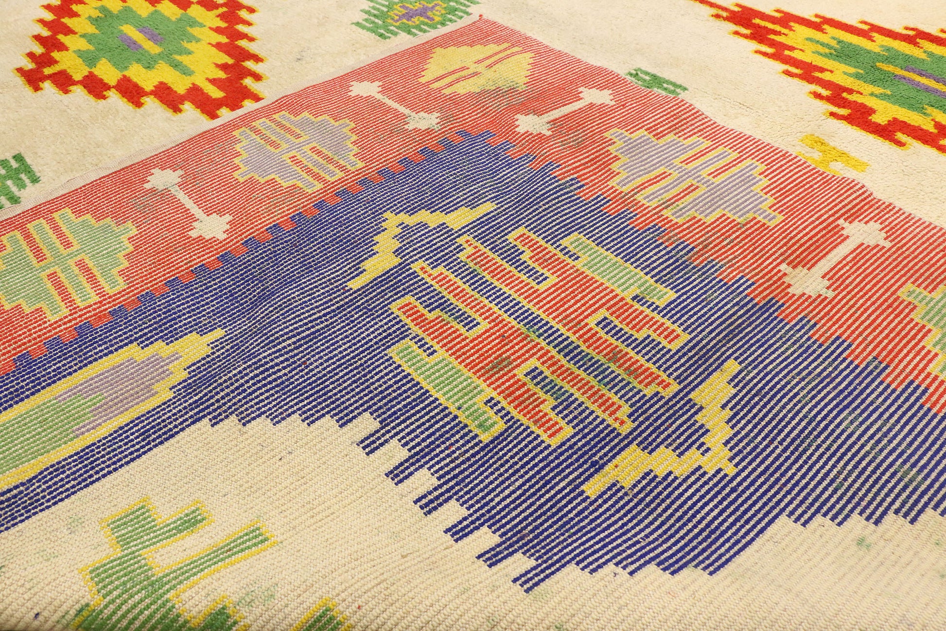 14 x 19 Vintage Rabat Moroccan Rug 77201