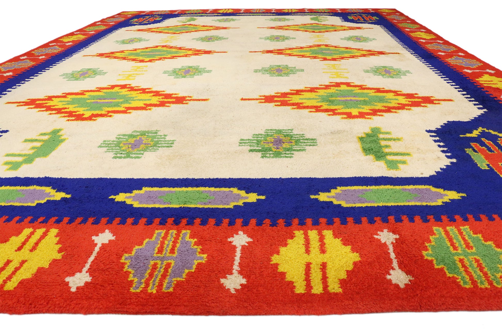 14 x 19 Vintage Rabat Moroccan Rug 77201