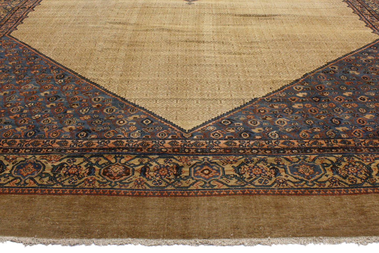 14 x 24 - Brown Antique Persian Malayer Rug - 74396