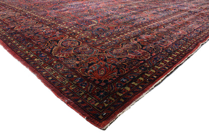 14 x 31 Antique Persian Sarouk Rug 74845
