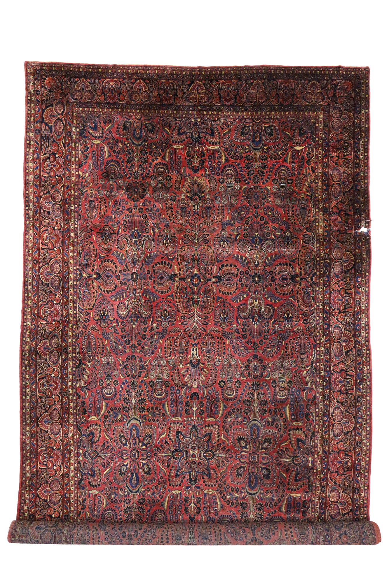 14 x 31 Antique Persian Sarouk Rug 74845
