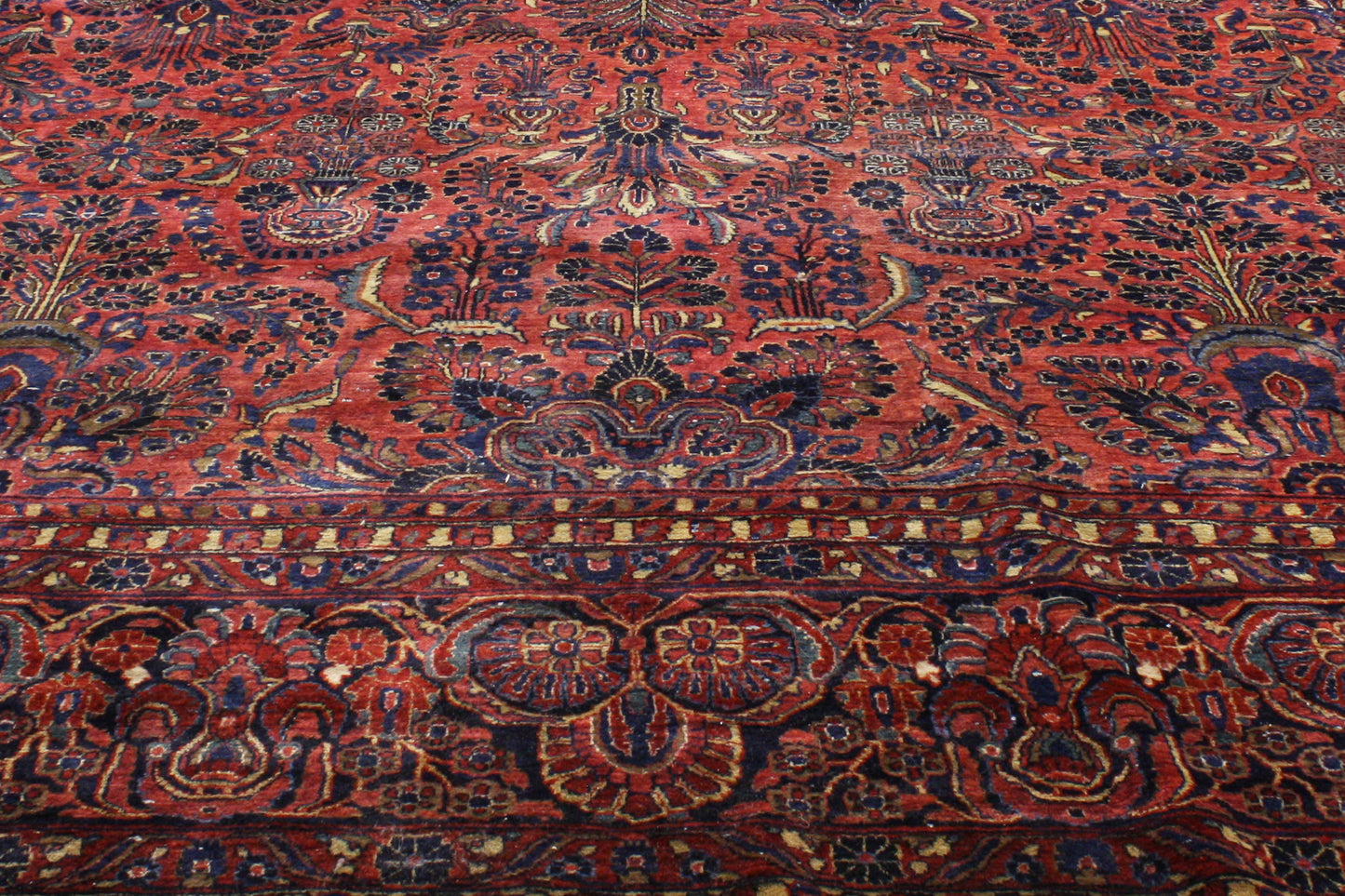 14 x 31 Antique Persian Sarouk Rug 74845