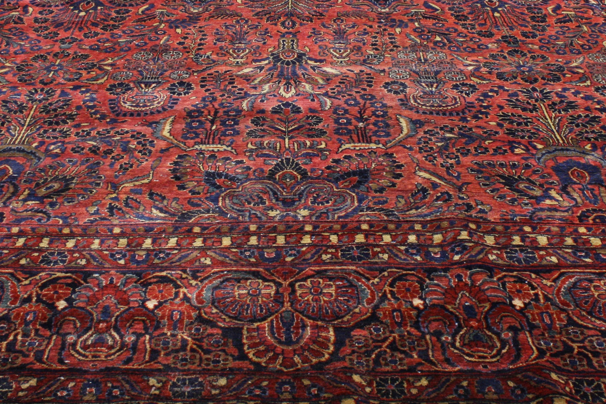 14 x 31 Antique Persian Sarouk Rug 74845