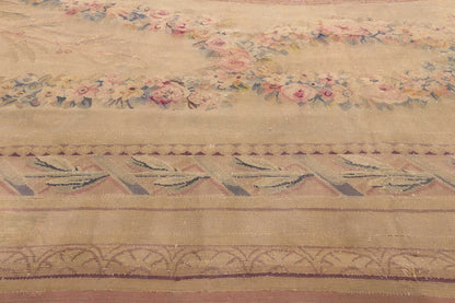15 x 25 Antique French Aubusson Rug 74394