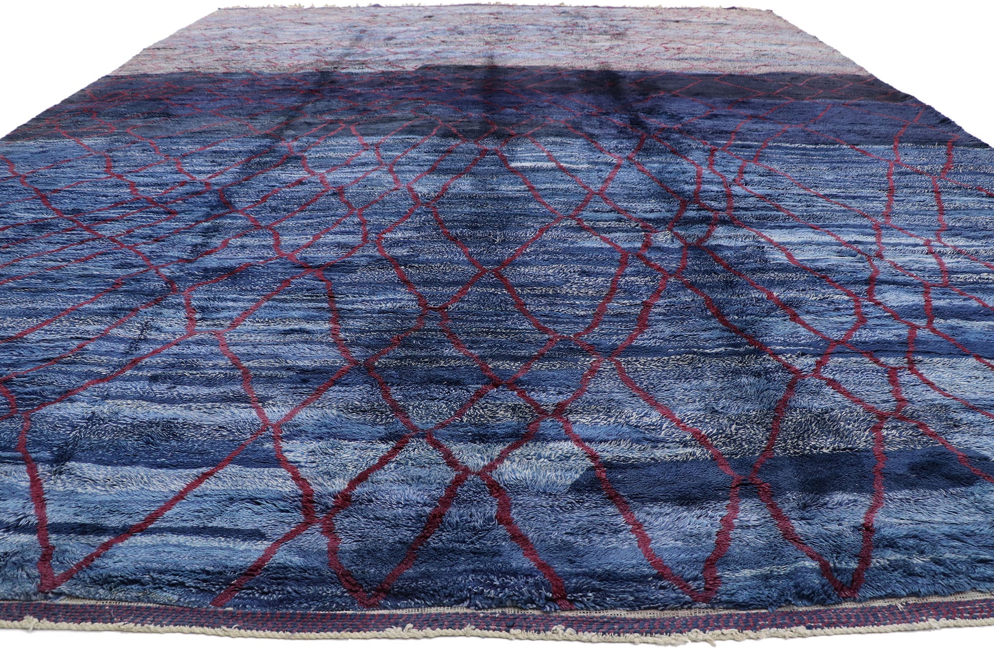 15 x 20 Modern Blue Beni Mrirt Moroccan Rug 21103