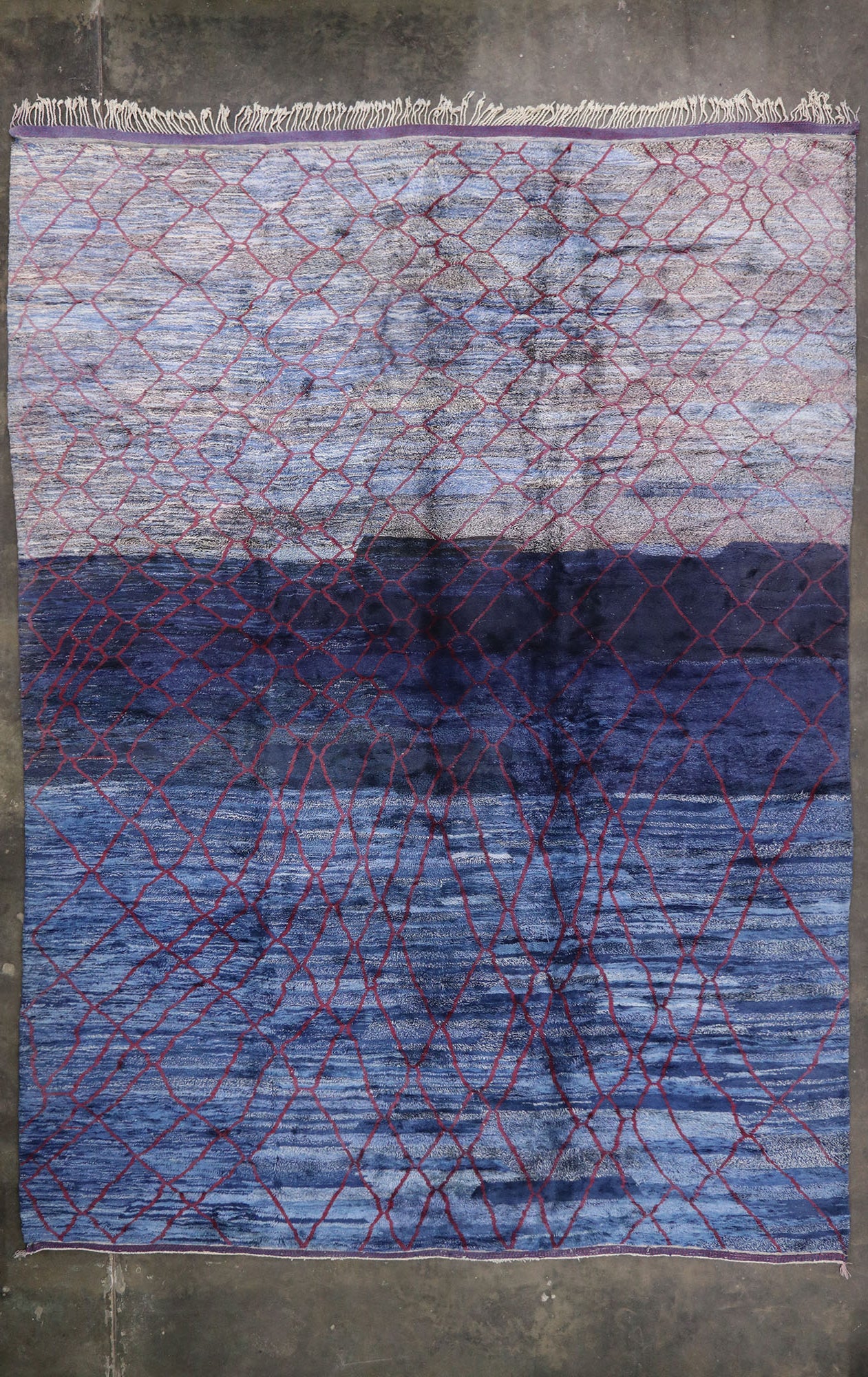 15 x 20 Modern Blue Beni Mrirt Moroccan Rug 21103