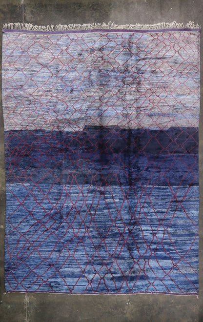 15 x 20 Modern Blue Beni Mrirt Moroccan Rug 21103