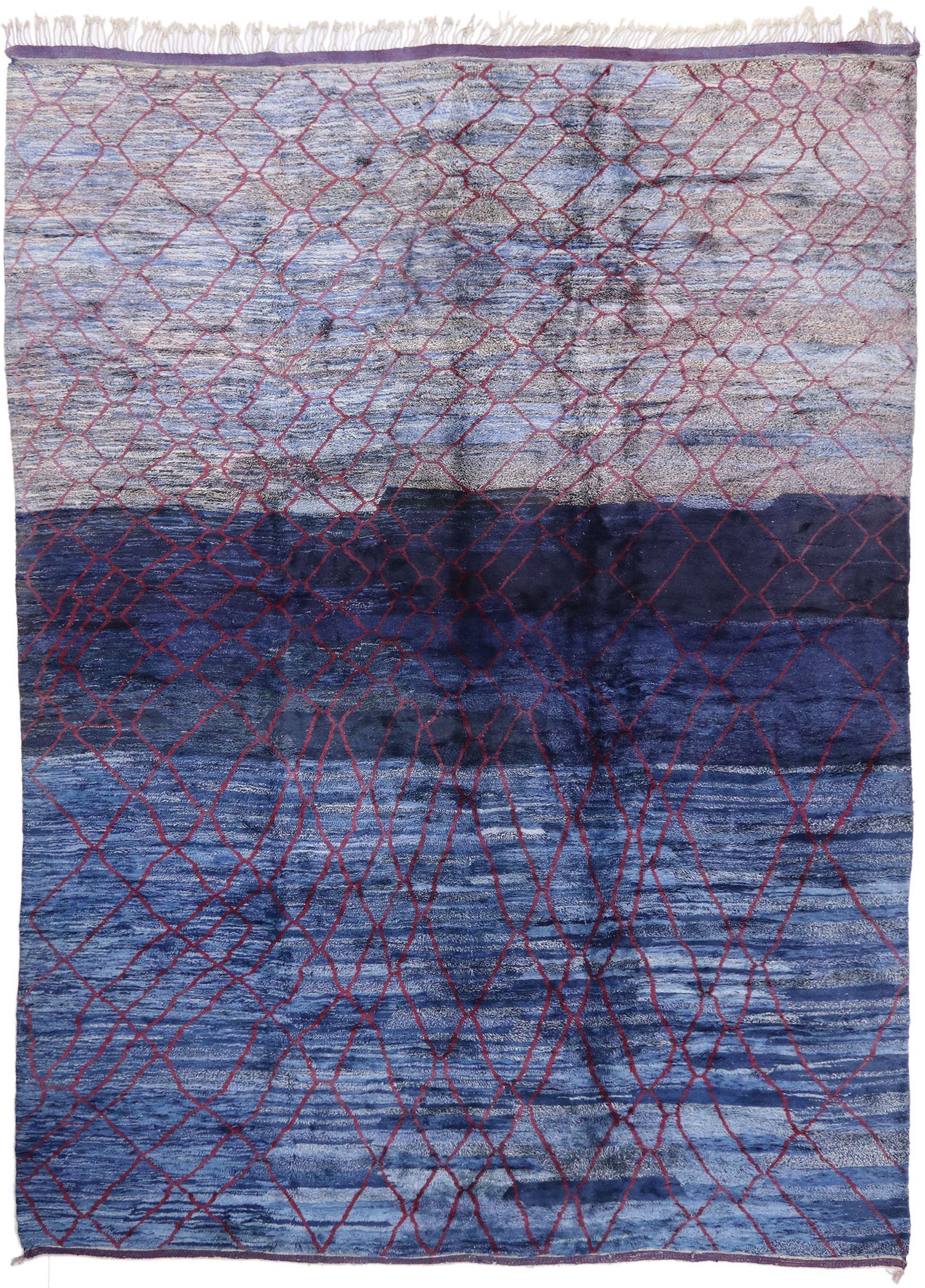 15 x 20 Modern Blue Beni Mrirt Moroccan Rug 21103