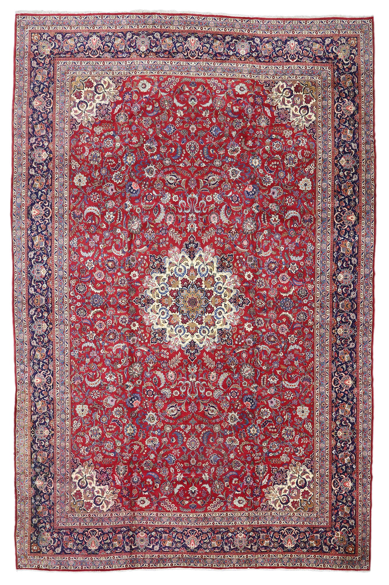 15 x 23 Antique Persian Kashan Rug 75650