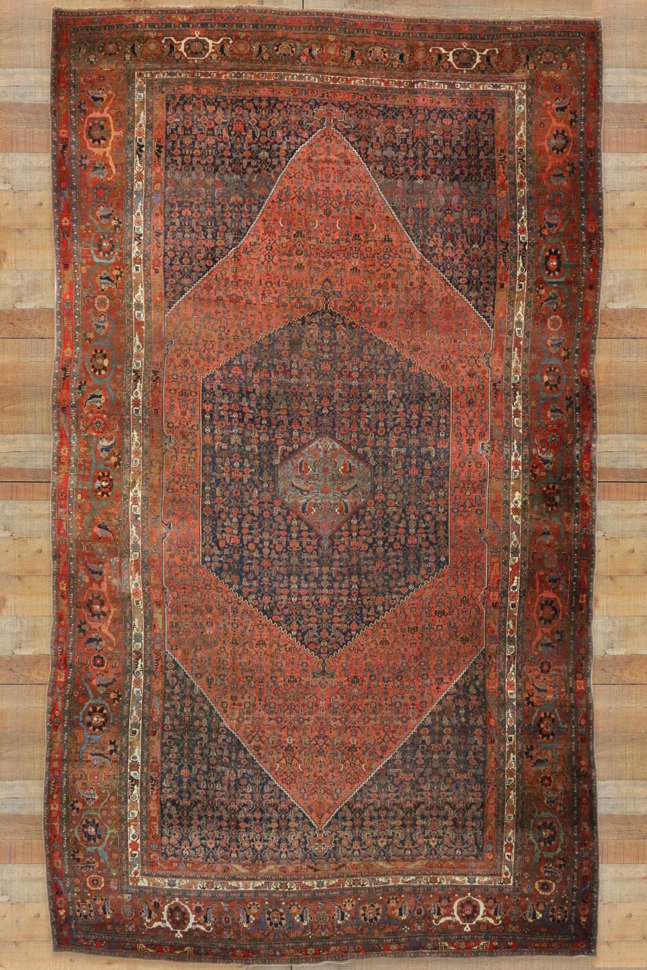 15 x 26 Antique Persian Bijar Rug 73125