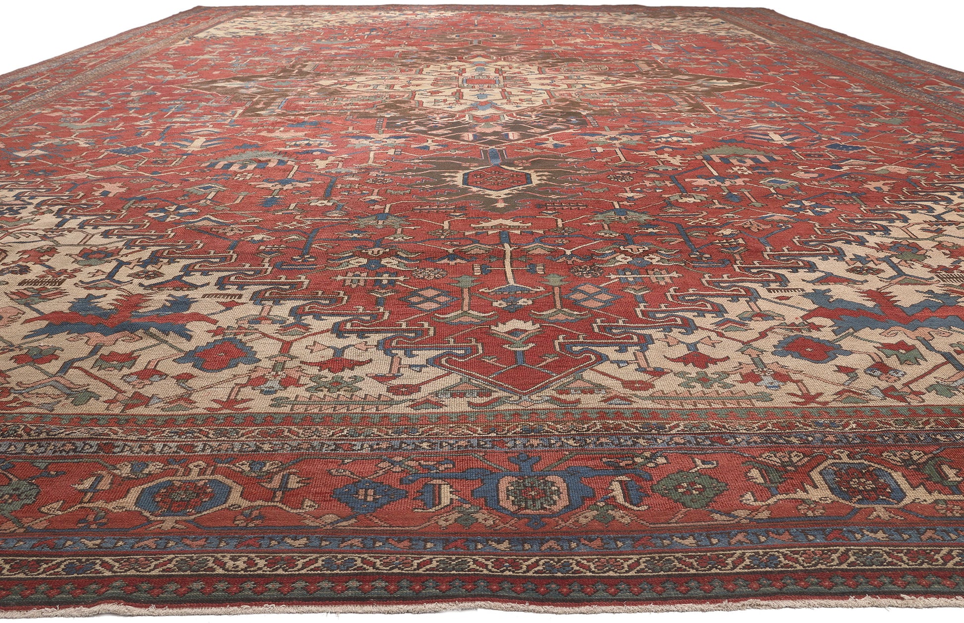 16 x 24 Antique Persian Serapi Rug 77525