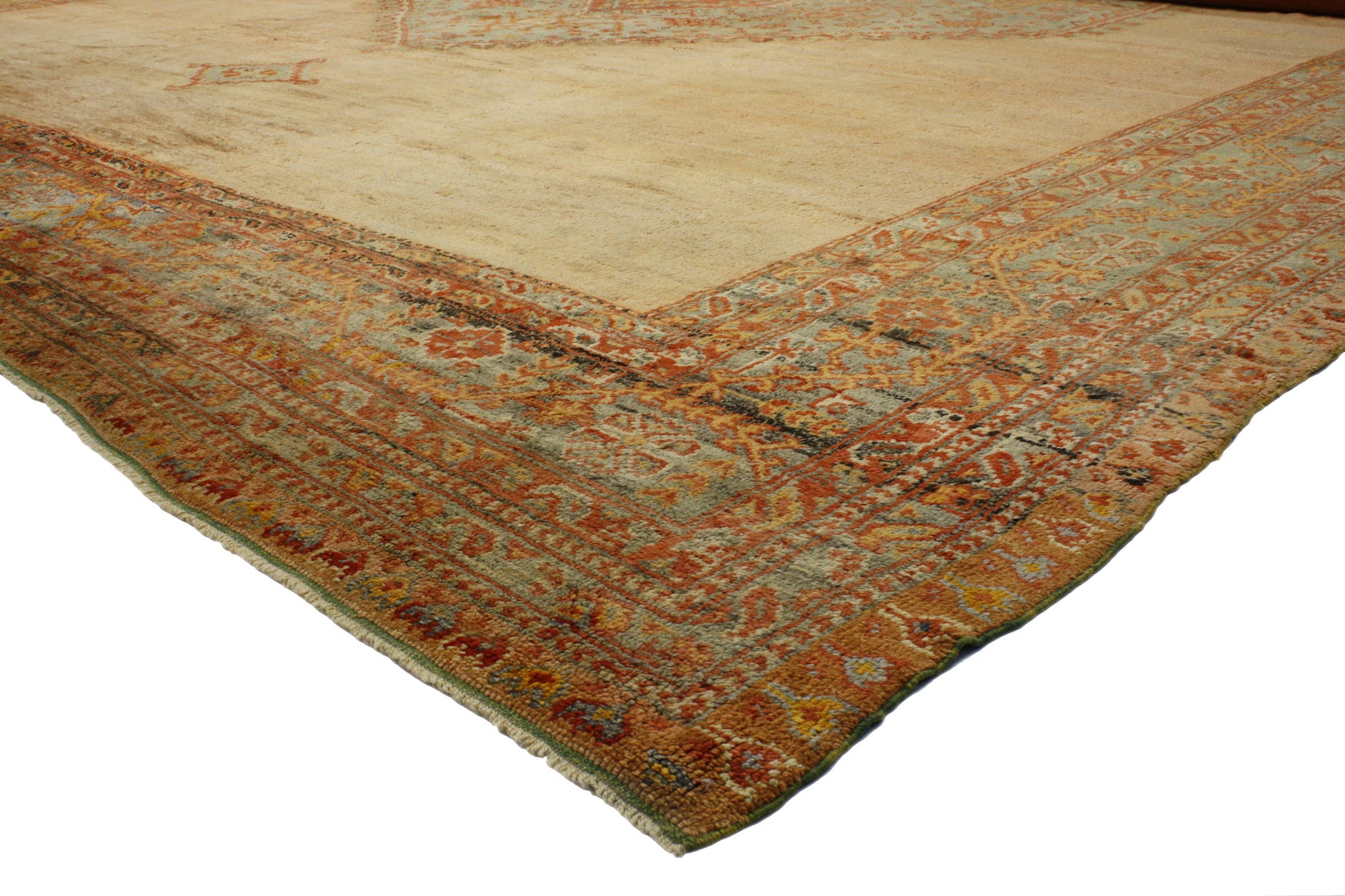 18 x 21 Antique Turkish Oushak Rug 73104