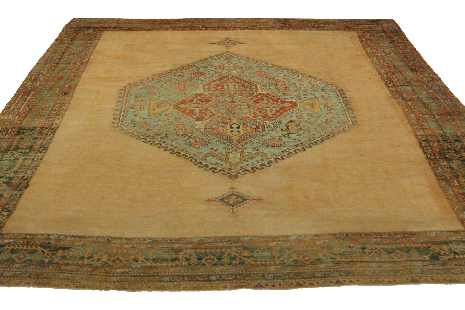 18 x 21 Antique Turkish Oushak Rug 73104