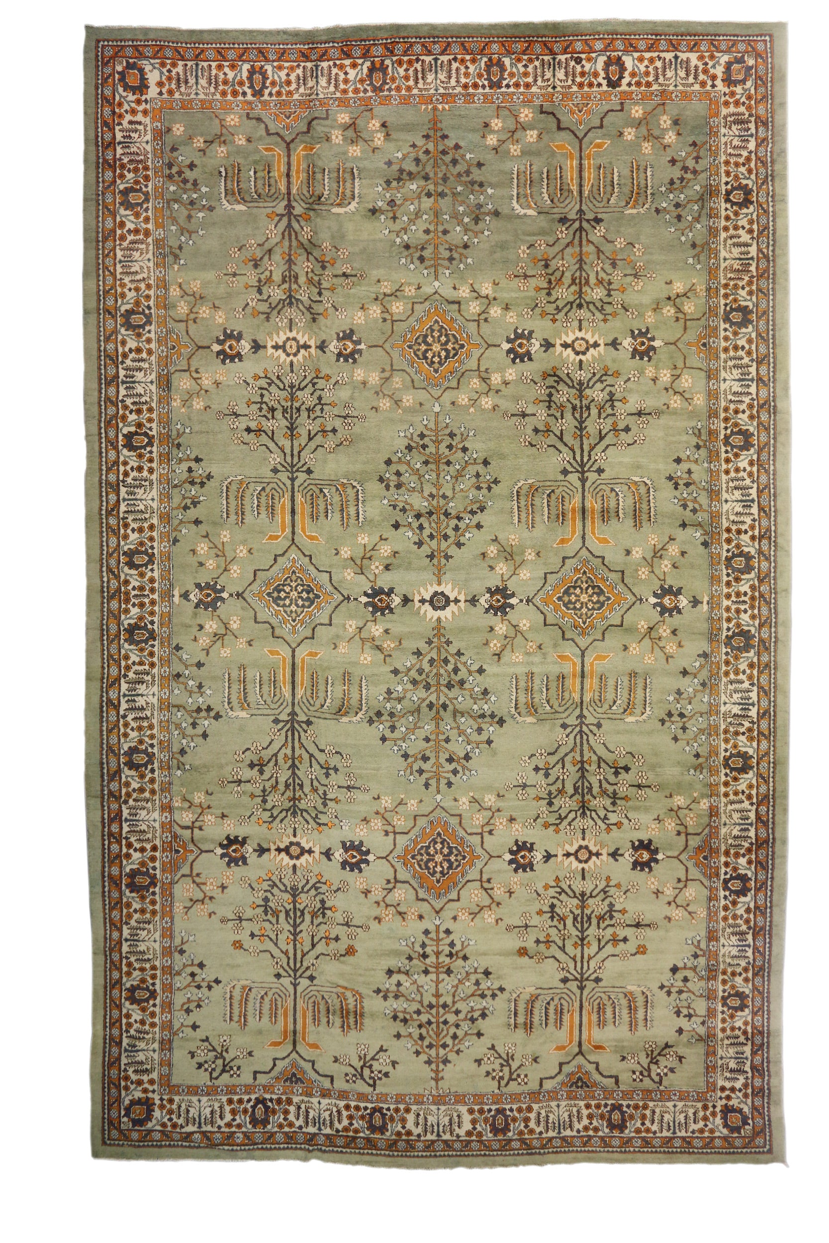 19 x 31 Antique Indian Agra Rug 72173