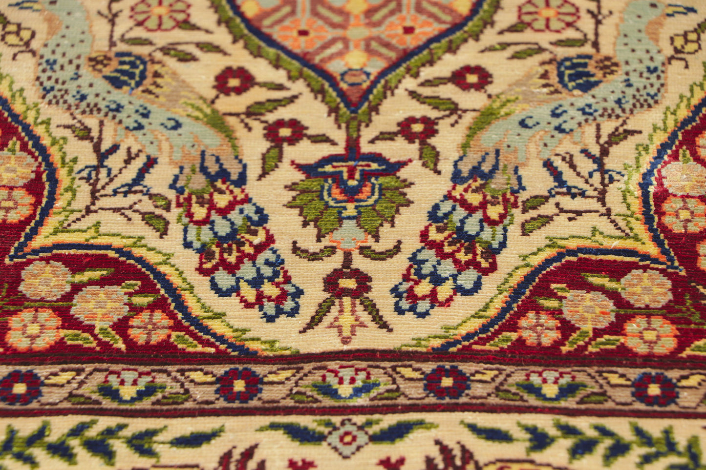 2 x 2 Vintage Turkish Silk Hereke Rug 78515