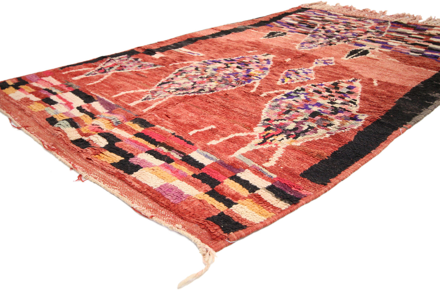 4 x 6 Vintage Red Boujad Moroccan Rug 20008