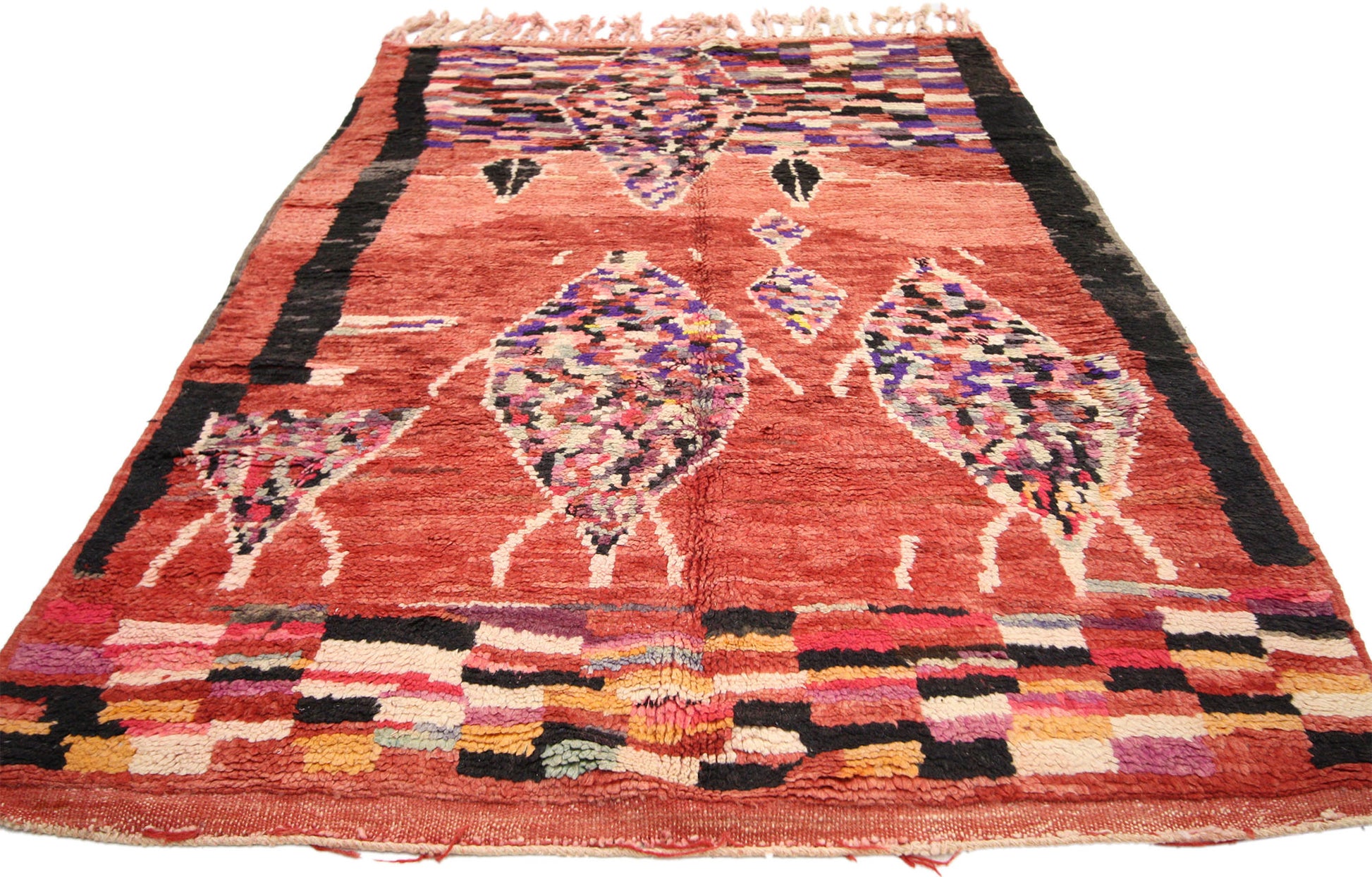 4 x 6 Vintage Red Boujad Moroccan Rug 20008