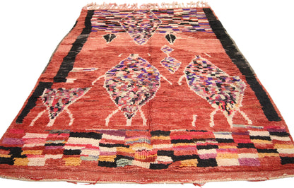 4 x 6 Vintage Red Boujad Moroccan Rug 20008