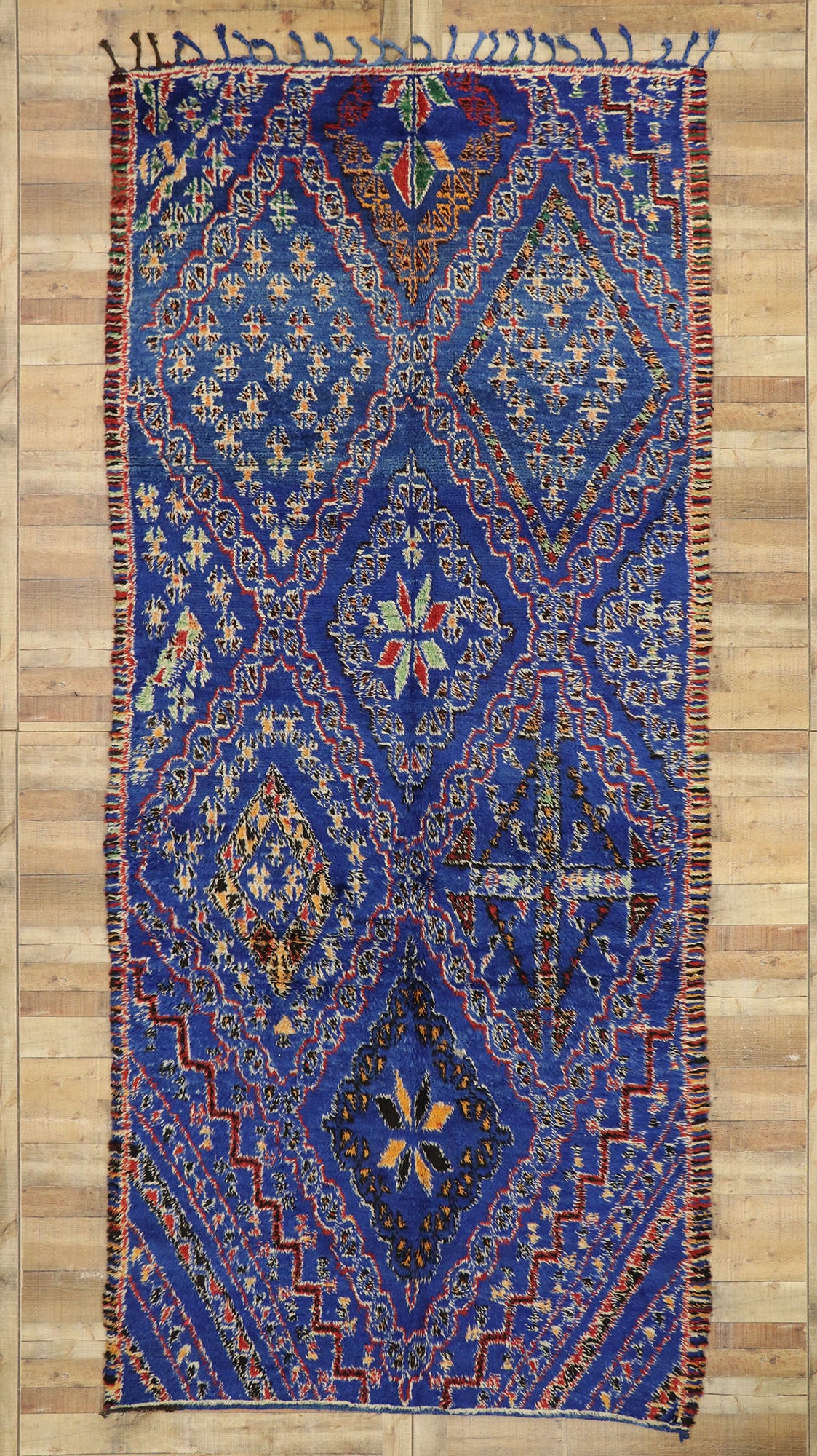 6 x 14 Vintage Blue Beni MGuild Moroccan Rug 20123