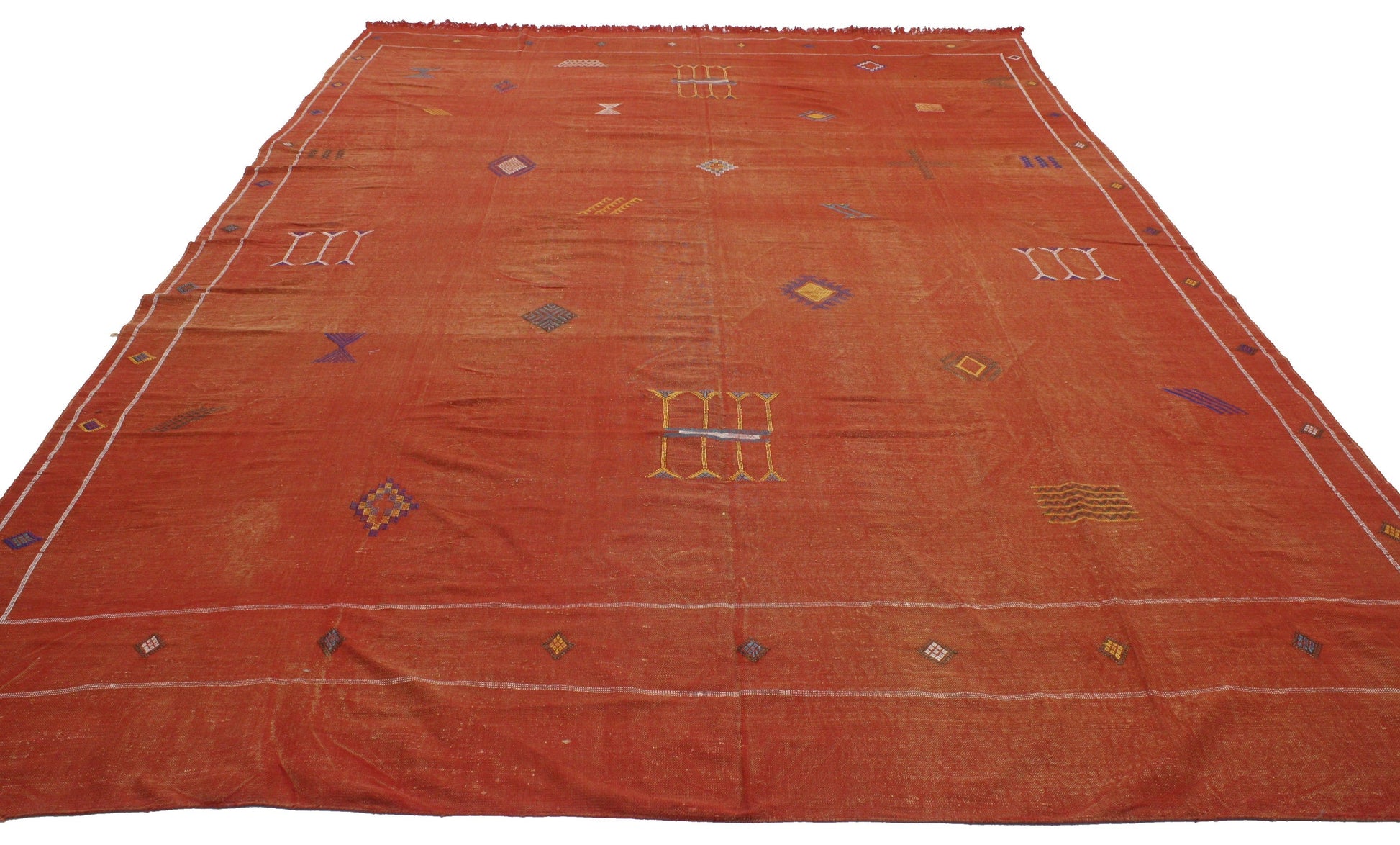 8 x 12 Moroccan Cactus Silk Kilim 20143