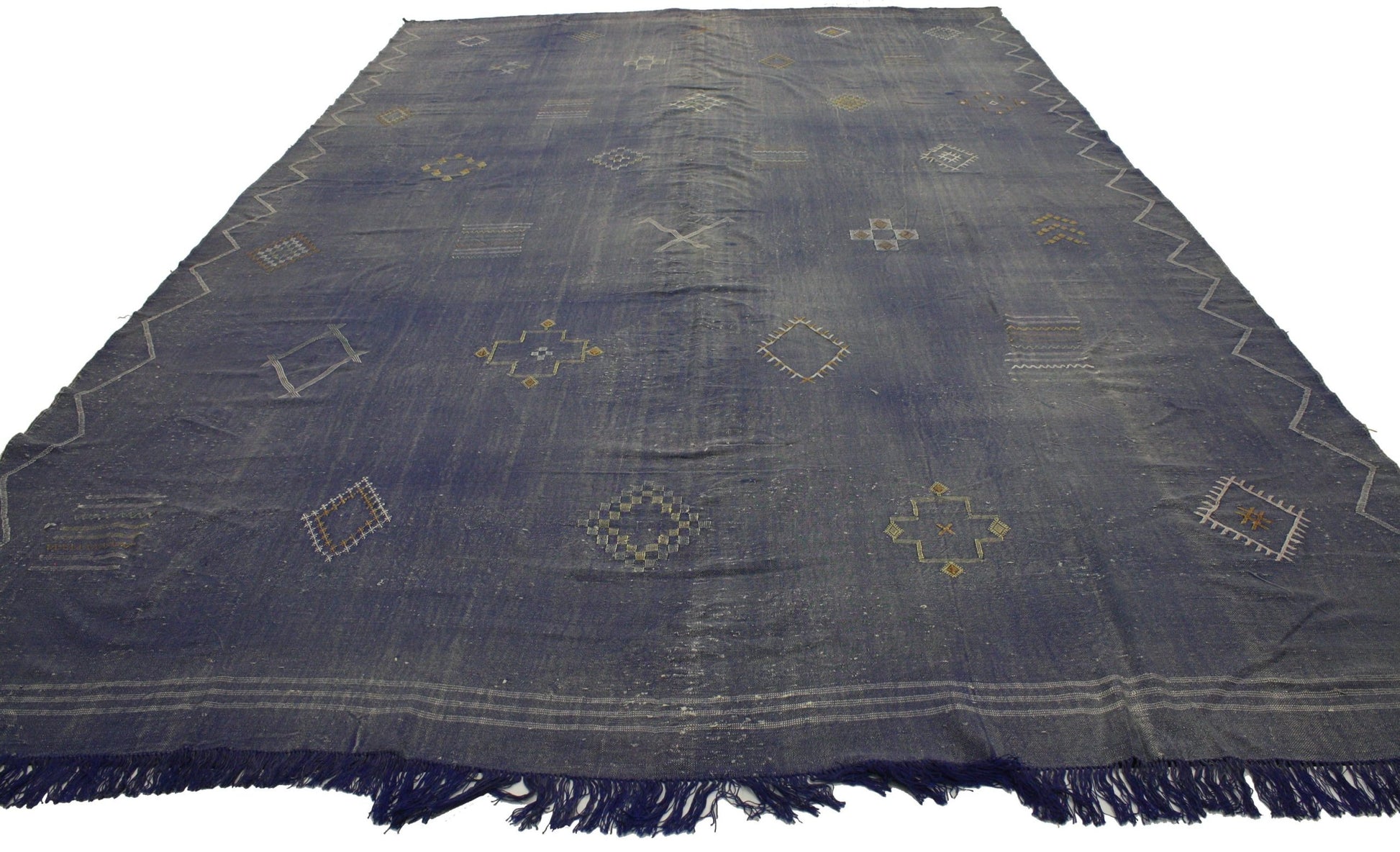 9 x 15 Moroccan Cactus Silk Kilim 20145