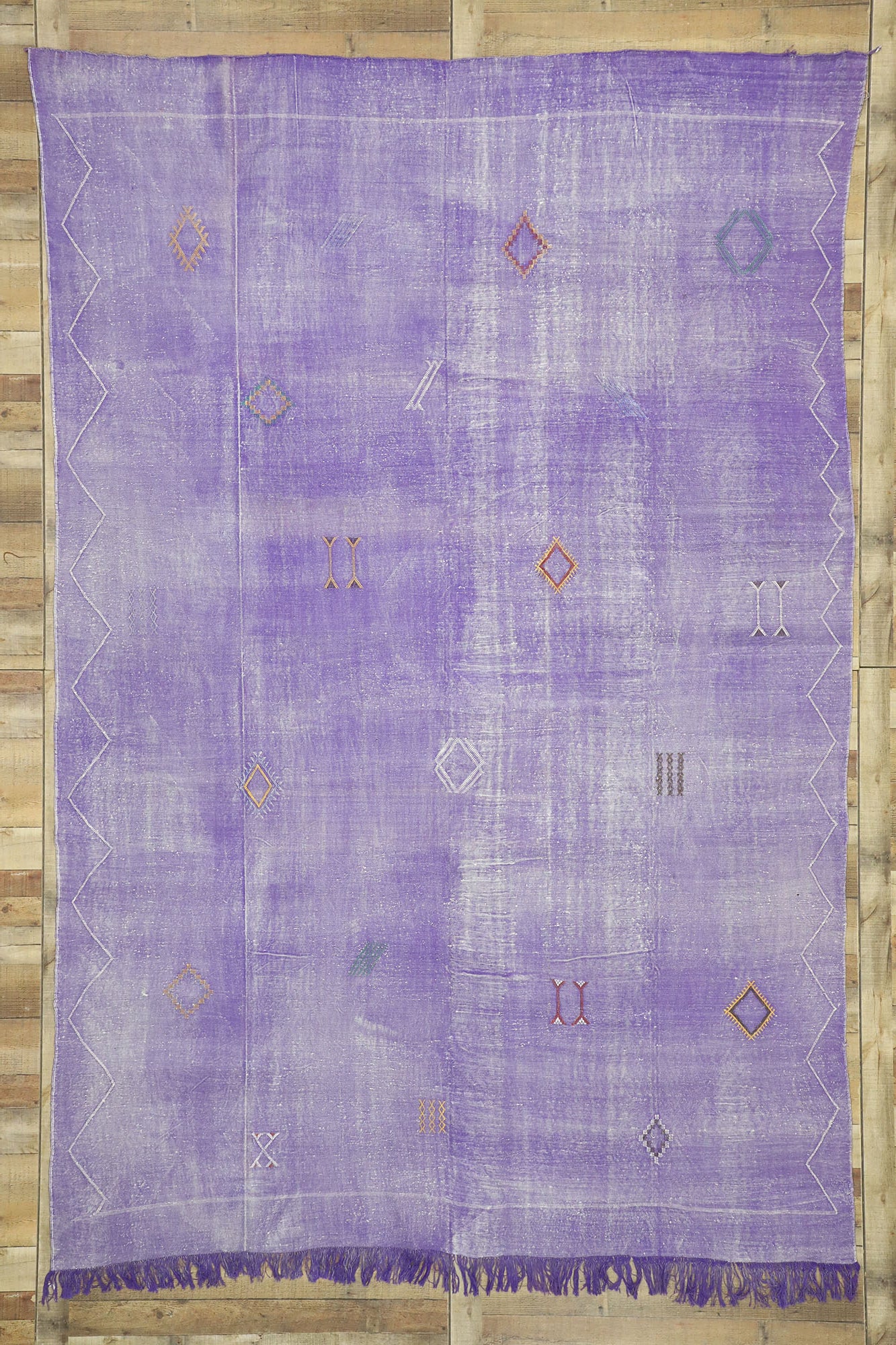 8 x 12 Moroccan Cactus Silk Kilim 20146