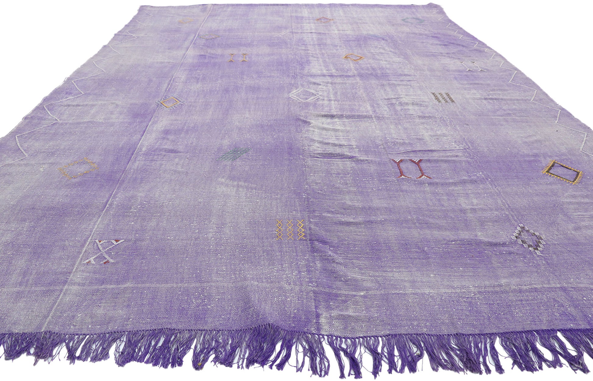8 x 12 Moroccan Cactus Silk Kilim 20146