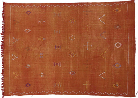 8 x 11 Moroccan Cactus Silk Kilim 20147