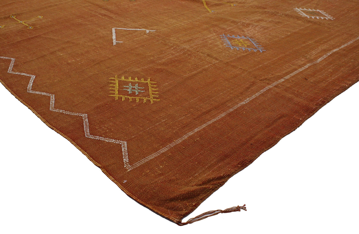 8 x 11 Moroccan Cactus Silk Kilim 20147
