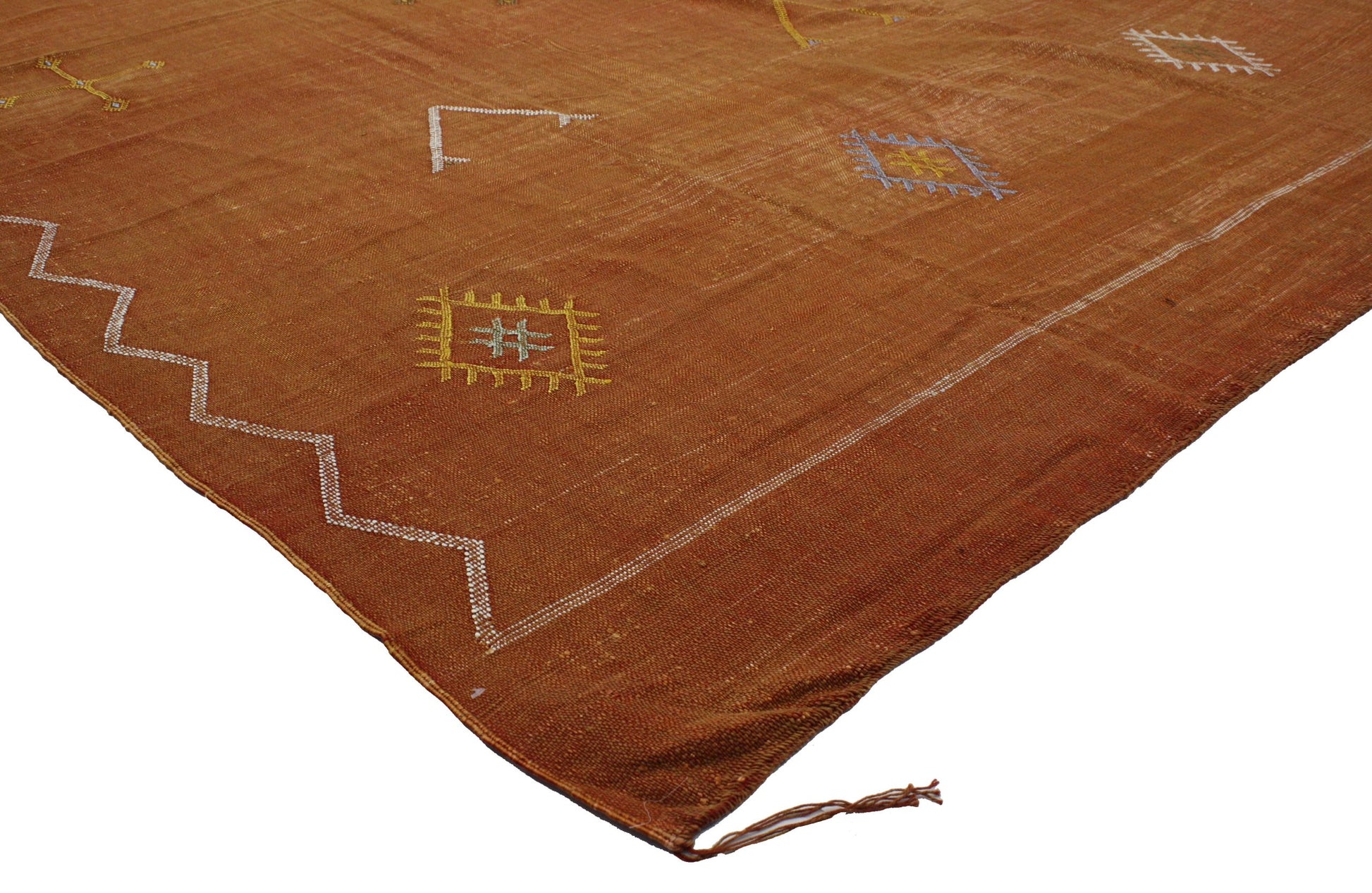8 x 11 Moroccan Cactus Silk Kilim 20147