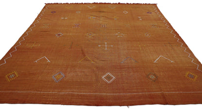 8 x 11 Moroccan Cactus Silk Kilim 20147