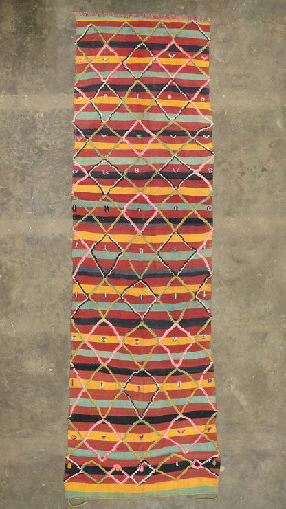 4 x 15 Vintage High-Low Taznakht Moroccan Rug 20183