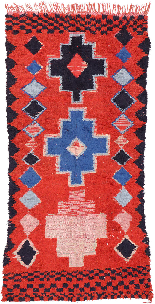 4 x 9 Vintage Red Boujad Moroccan Rug 20219