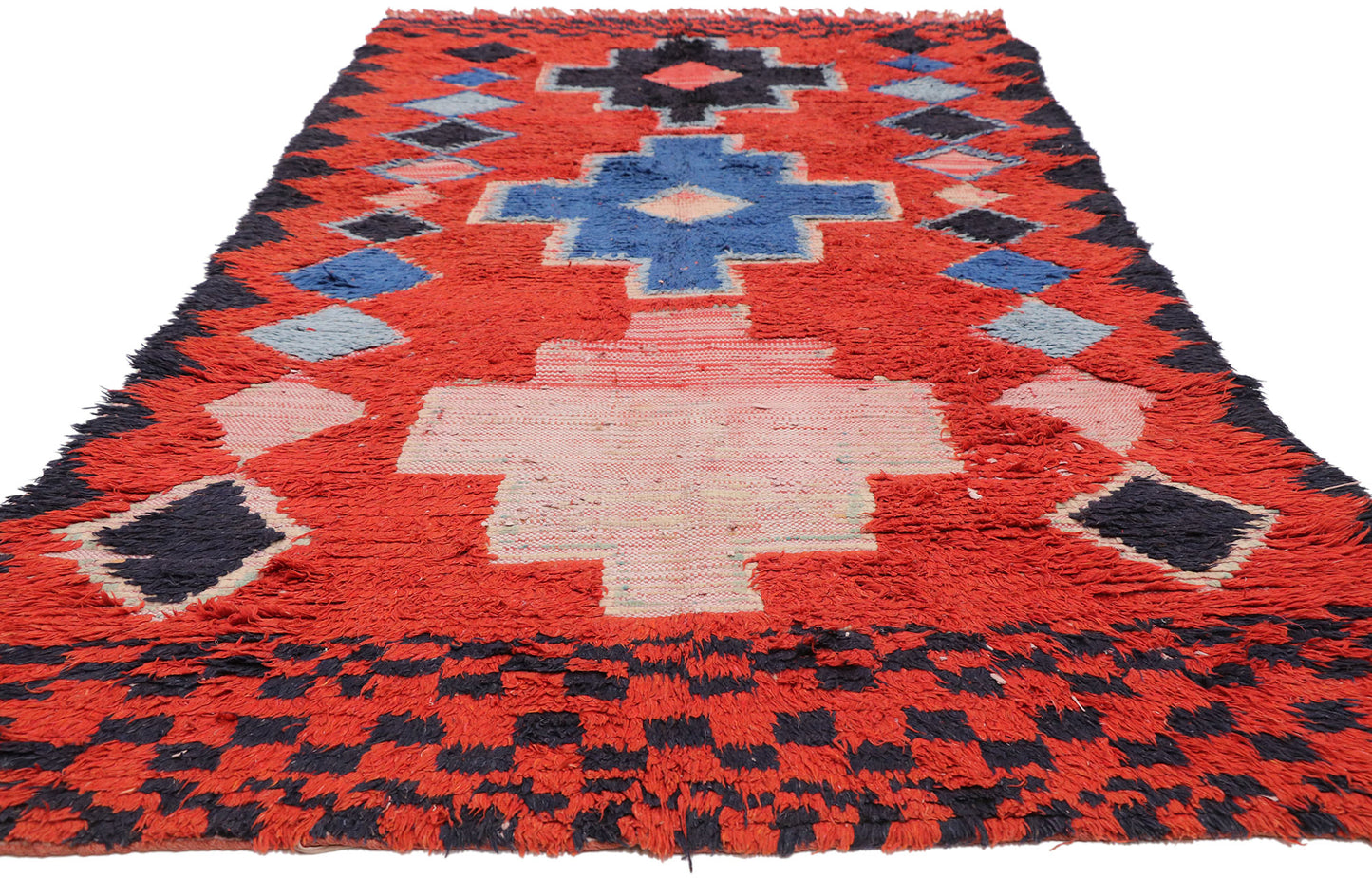 4 x 9 Vintage Red Boujad Moroccan Rug 20219