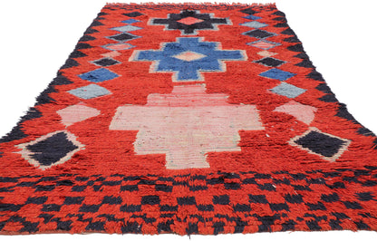 4 x 9 Vintage Red Boujad Moroccan Rug 20219