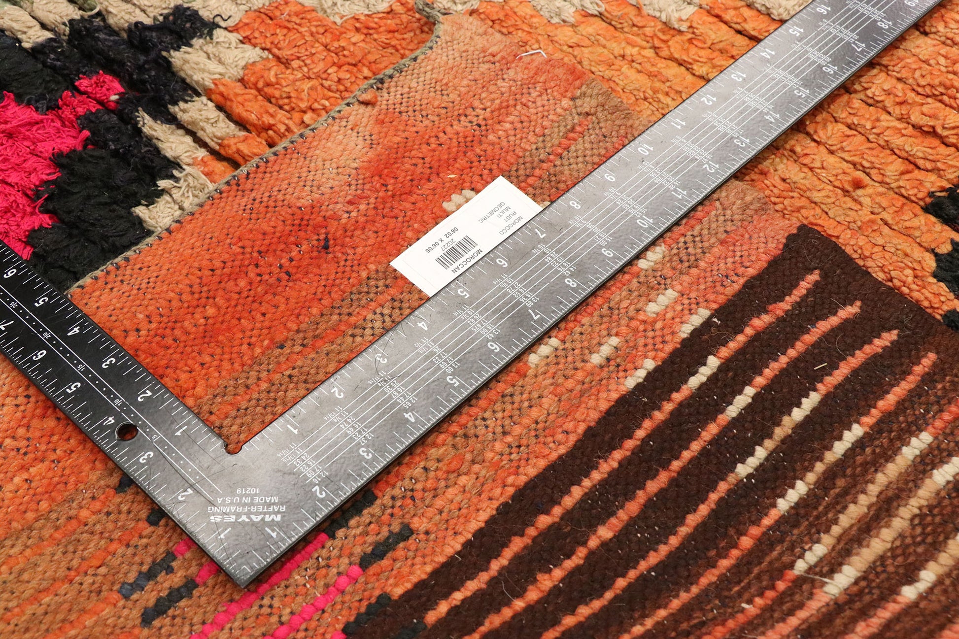 6 x 6 Vintage Orange Boujad Moroccan Rug 20227