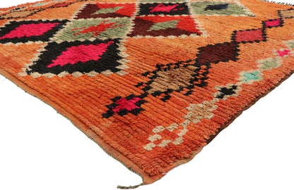 6 x 6 Vintage Orange Boujad Moroccan Rug 20227