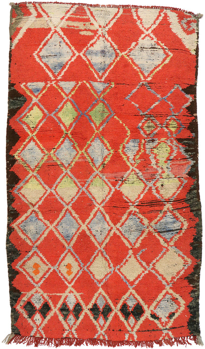 4 x 7 Vintage Red Boujad Moroccan Rug 20233