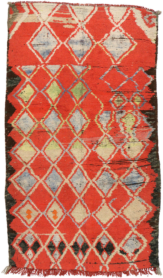 4 x 7 Vintage Red Boujad Moroccan Rug 20233